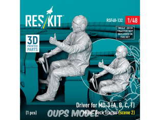 ResKit Figurine RSF48-0132 Conducteur pour MD-3 A, B, C, T Mule Deck Tractor (cène 2 1 pièce imprimé en 3D 1/48