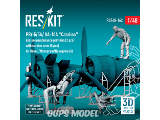 ResKit Figurine RSF48-0162 Plateforme maintenance moteur PBY-5/5A/OA-10A Catalina équipe de service kit Revell Hasegawa 1/48