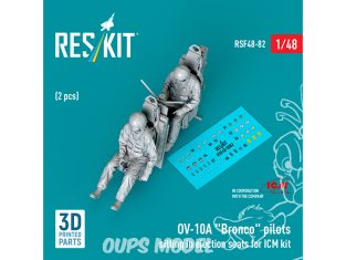 ResKit Figurine RSF48-0082 Pilotes d'OV-10A Bronco assis sur des sièges éjectables pour le kit ICM 2 pièces Imprimé en 3D 1/48
