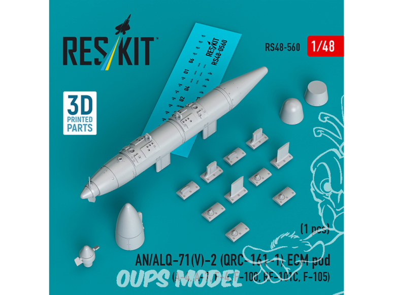 ResKit kit RS48-0560 Pod ECM AN/ALYA-71(B)-2 (YARC-161-1) (1ps) imprimé en 3D 1/48