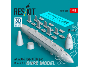 ResKit kit RS48-0561 Pod ECM AN/ALQ-71(V)-3 (1ps) imprimé en 3D 1/48