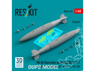 ResKit kit RS48-0524 Mk.84 avec bombes BSU-36/B 2 pièces imprimées en 3D 1/48