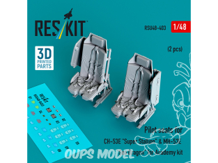 ResKit avion RSU48-0403 Sièges pilotes pour CH-53E « Super Stallion » et MH-53E « Sea Dragon » pour kit Academy 1/48