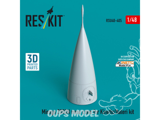 ResKit avion RSU48-0405 Cône de nez Mirage 2000N pour kit Kinetic/Italeri imprimé en 3D 1/48