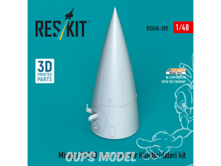 ResKit avion RSU48-0289 Cône de nez du Mirage 2000D pour kit Kinetic/Italeri imprimé en 3D 1/48