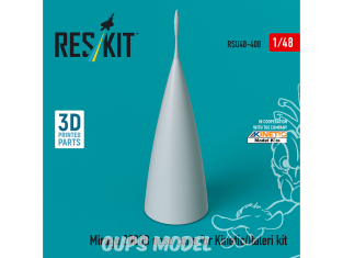 ResKit avion RSU48-0408 Cône de nez du Mirage 2000B pour kit Kinetic/Italeri imprimé en 3D 1/48