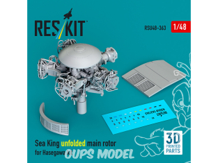 ResKit RSU48-0363 Rotor principal déplié Sea King pour kit Hasegawa imprimé en 3D 1/32