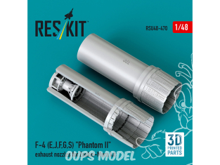 ResKit avion RSU48-0470 Tuyères d'échappement F-4E, J, F, G, S Phantom II pour kit Zoukei-Mura imprimées en 3D 1/48