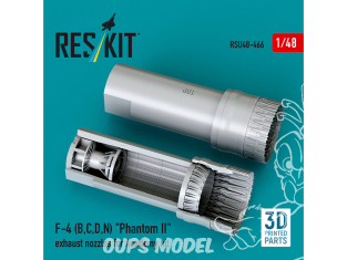 ResKit avion RSU48-0466 Tuyères d'échappement F-4 B, C, D, N Phantom II pour kit Academy imprimées en 3D 1/48