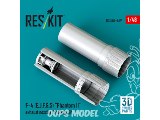ResKit avion RSU48-0469 Tuyères d'échappement F-4E, J, F, G, S Phantom II pour kit Meng imprimées en 3D 1/48
