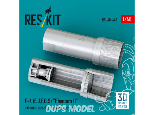 ResKit avion RSU48-0468 Tuyères d'échappement F-4E, J, F, G, S Phantom II pour kit Academy imprimées en 3D 1/48