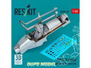 ResKit avion RSU48-0479 Cockpit Rafale M édition de base avec décalcomanies 3D pour kit Revell/Academy imprimé en 3D 1/48