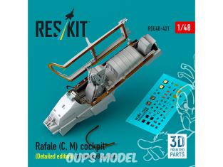 ResKit avion RSU48-0421 Cockpit du Rafale C M, édition détaillée pour kit Hobby Boss imprimé en 3D 1/48