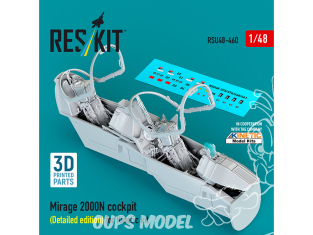 ResKit avion RSU48-0460 Cockpit du Mirage2000N, édition détaillée pour kit Kinetic imprimé en 3D 1/48