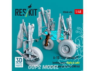 ResKit avion RSU48-0496 Trains d'atterrissage A-10 Thunderbolt II Early & Late roues lestées kit GWT imprimé en 3D 1/48
