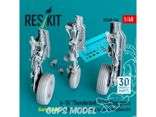 ResKit avion RSU48-0546 Trains d'atterrissage A-10 Thunderbolt II Early & Late avec roues pour kit HobbyBoss imprimé en 3D 1/48