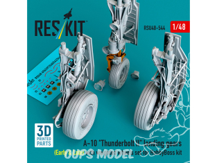 ResKit avion RSU48-0544 Trains d'atterrissage A-10 Thunderbolt II Early & Late roues lestées kit HobbyBoss imprimé en 3D 1/48