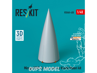 ResKit avion RSU48-0430 Cône de nez Mirage 2000-5 pour kit Kinetic/Italeri imprimé en 3D 1/48