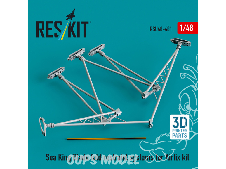 ResKit avion RSU48-0481 Systèmes de retenue de pliage de lame Sea King pour kit Airfix imprimés en 3D 1/48