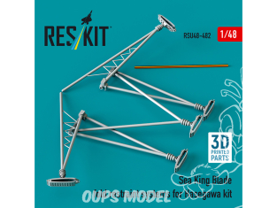 ResKit Helicoptére RSU48-0482 Systèmes de retenue de pliage de lame Sea King pour kit Hasegawa imprimés en 3D 1/48