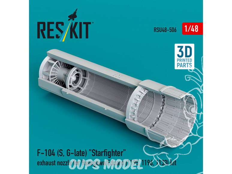 ResKit avion RSU48-0506 Buse d'échappement F-104S, G-late Starfighter pour kit Hasegawa/Eduard 1/48
