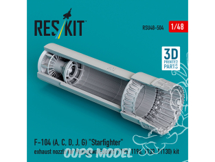 ResKit avion RSU48-0504 Buse d'échappement F-104S, G-late Starfighter pour kit Hasegawa/Eduard 1/48