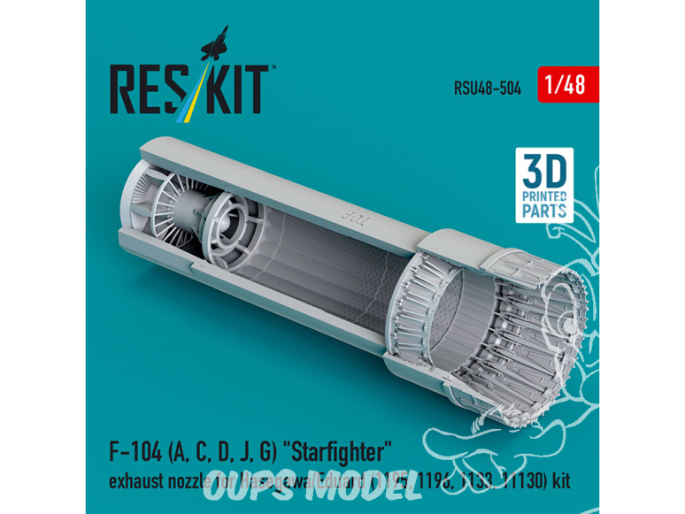 ResKit avion RSU48-0504 Buse d'échappement F-104S, G-late Starfighter pour kit Hasegawa/Eduard 1/48