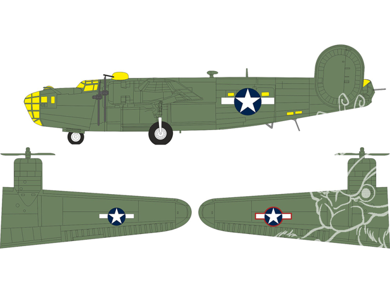 Eduard Express Mask CX701 B-24D Insigne national Airfix 1/72 Eduard Express Mask CX701 B-24D Insigne national Airfix 1/72