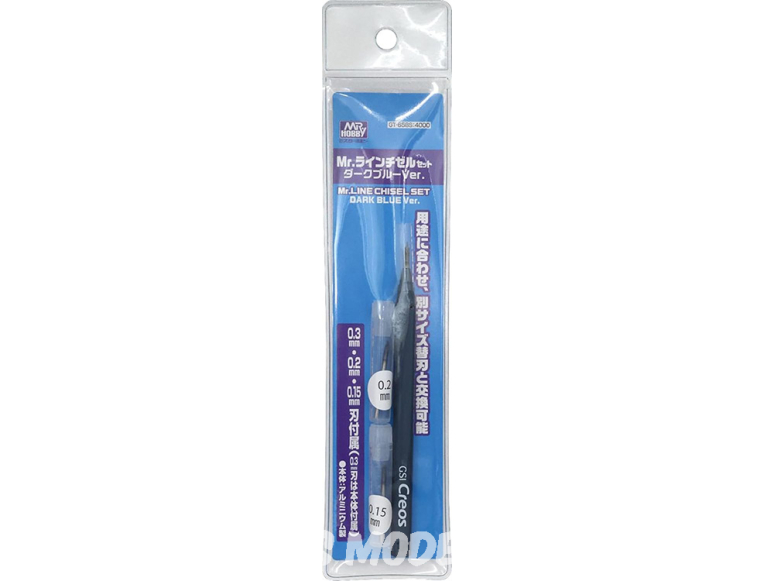 Mr Hobby GT-65BS Ensemble Scriber Bleu Édition limitée lames de 0,3, 0,2 et 0,15mm Mr Hobby GT-65BS Ensemble Scriber Bleu Édition limitée lames de 0,3, 0,2 et 0,15mm