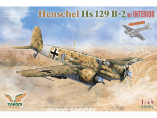 Takom maquette avion 48001 Henschel Hs 129 B-2 avec intérieur 1/48