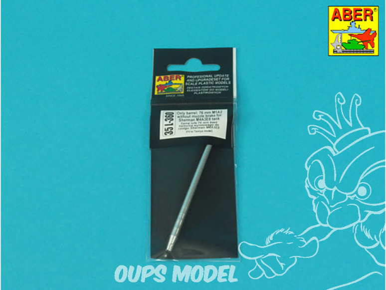 Aber 35L360 Canon 76mm M1A2 sans frein de bouche pour Sherman M4A3E8 kit Tamiya 1/35 Aber 35L360 Canon 76mm M1A2 sans frein de bouche pour Sherman M4A3E8 kit Tamiya 1/35