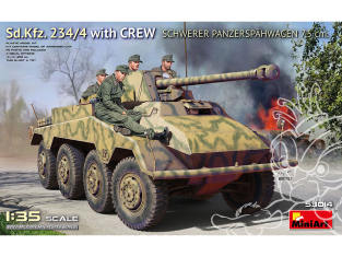 Mini Art maquette militaire 53014 Sd.Kfz. 234/4 avec Equipage Schwerer Panzerspähwagen 7,5 cm. 1/35