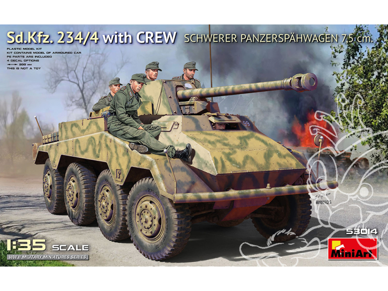 Mini Art maquette militaire 53014 Sd.Kfz. 234/4 avec Equipage Schwerer Panzerspähwagen 7,5 cm. 1/35 Mini Art maquette militaire 53014 Sd.Kfz. 234/4 avec Equipage Schwerer Panzerspähwagen 7,5 cm. 1/35