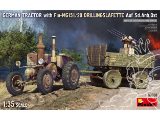 Mini Art maquette militaire 53008 TRACTEUR ALLEMAND avec Fla-MG 151/20 ZWILLINGSLAFETTE Auf Sd.Anh.Ost 1/35