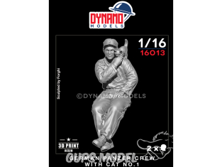 Dynamo models figurine 16013 Tankiste Allemand Panzer avec chat No.1 1/16