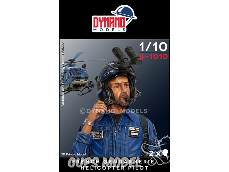 Dynamo models buste B-1010 Pilote d'hélicoptère Gendarmerie Française 1/10 Dynamo models buste B-1010 Pilote d'hélicoptère Gendarmerie Française 1/10