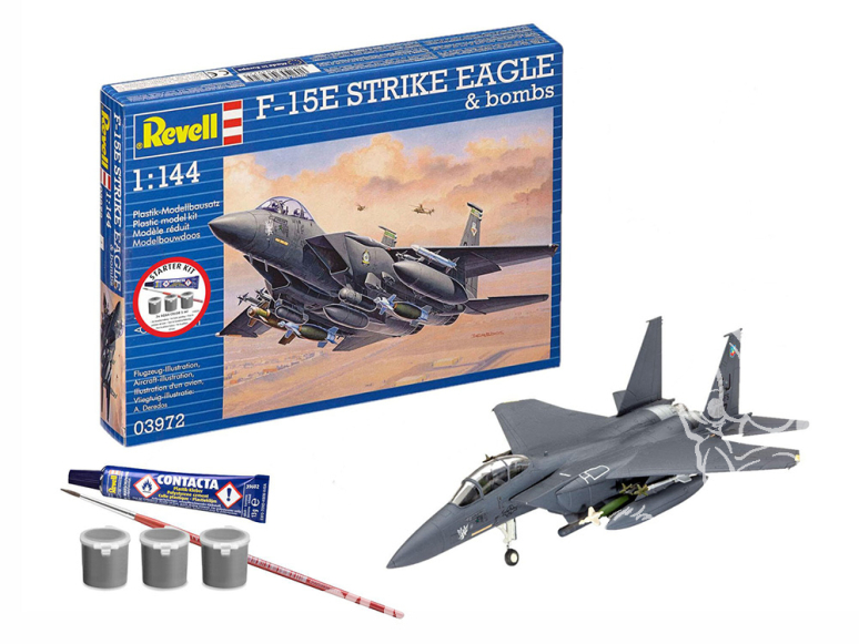 REVELL maquette avion 73972 Starter Kit F-15E Strike Eagle & bombes avec accessoires de base 1/144 REVELL maquette avion 73972 Starter Kit F-15E Strike Eagle & bombes avec accessoires de base 1/144