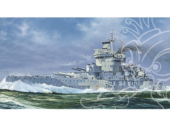 Trumpeter maquette bateau 05795 HMS WARSPITE CUIRASSE ROYAL NAVY 1942 1/700