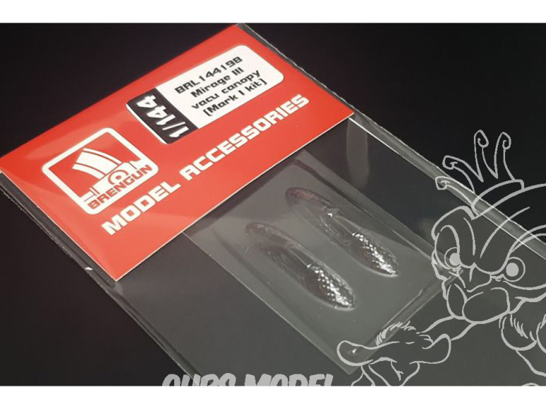 Brengun kit d'amelioration avion BRL144198 Verrière sous vide Mirage III vacu canopy Mark I kit 1/144