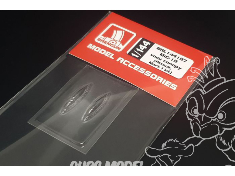 Brengun kit d'amelioration avion BRL144197 Verrière sous vide Mig-19 vacu canopy Mark I kit 1/144