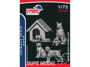 Dynamo models figurine 72A05 Famille de chiens 1/72
