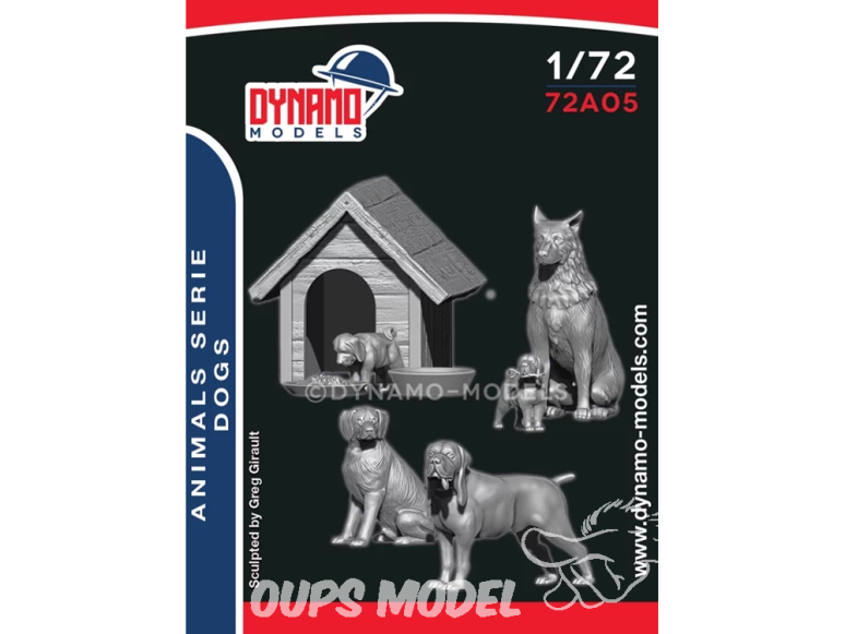 Dynamo models figurine 72A05 Famille de chiens 1/72