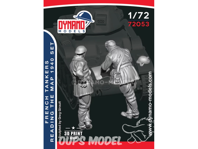 Dynamo models figurine 72053 Equipage de char Français lisant une carte 1940 Set de 2 figurines 1/72