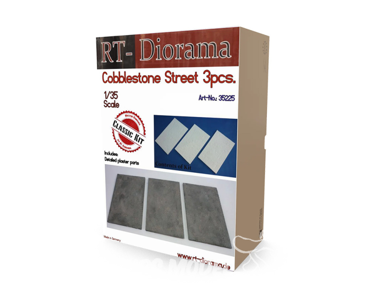 RT-Diorama 35225 Rue pavée 3 pièces 1/35