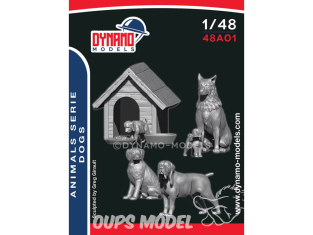 Dynamo models figurine 48A01 Famille de chiens 1/48