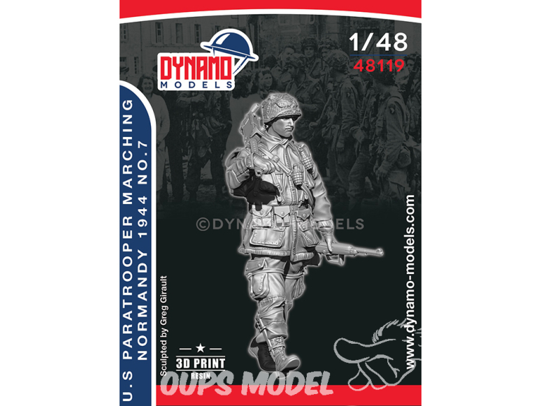 Dynamo models figurine 48119 Parachutiste US Normandie 1944 en marche No.7 1/48