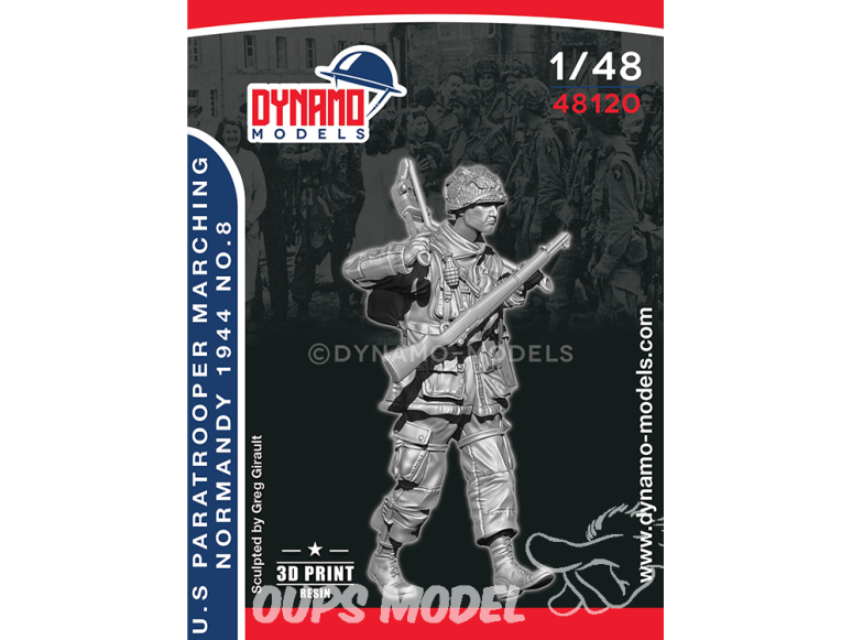 Dynamo models figurine 48120 Parachutiste US Normandie 1944 en marche No.8 1/48