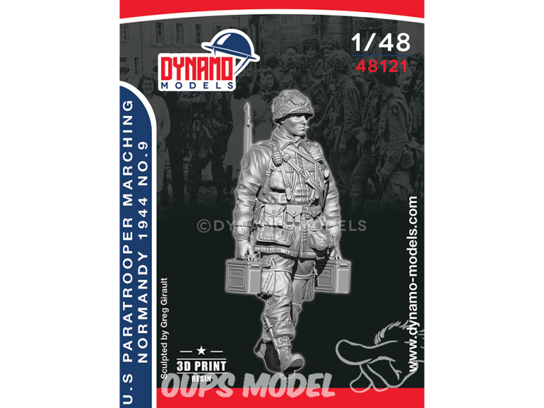 Dynamo models figurine 48121 Parachutiste US Normandie 1944 en marche No.9 1/48