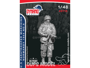 Dynamo models figurine 48118 Parachutiste US Normandie 1944 en marche No.6 1/48 Dynamo models figurine 48118 Parachutiste US Normandie 1944 en marche No.6 1/48