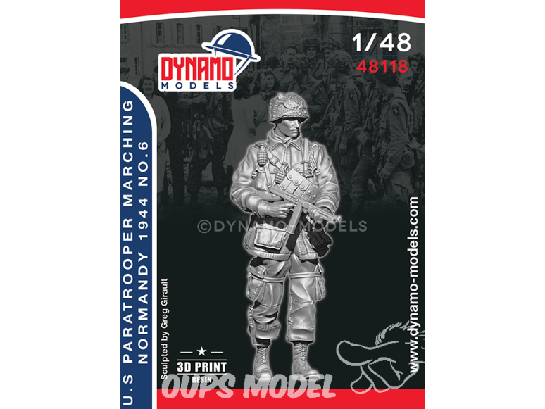 Dynamo models figurine 48118 Parachutiste US Normandie 1944 en marche No.6 1/48